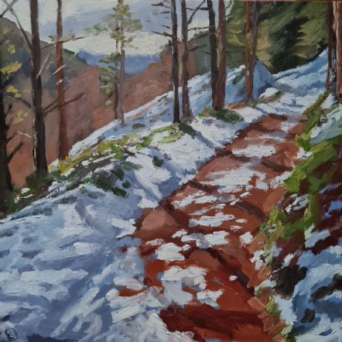 Lesley Dabson RBSA - A Path Through The Snow