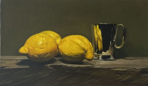 Lemons with Silver Jug by Paul Stone