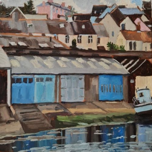 Lesley Dabson RBSA - Blue Doors, Island Street, Salcombe